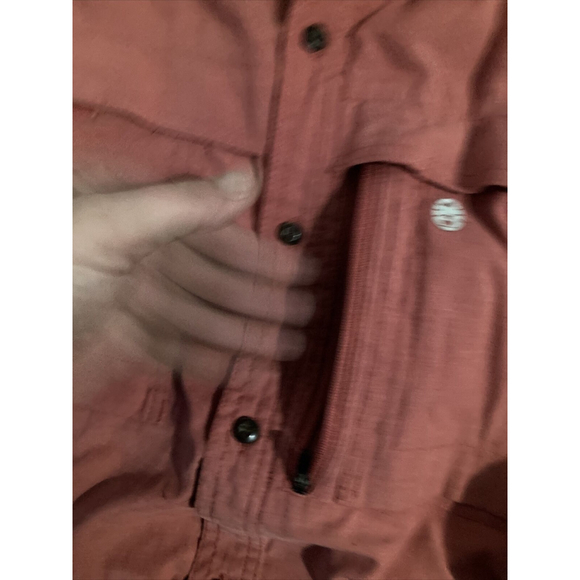 Colemon Shirt Mens XXL Red Button Flap Pockets Short Sleeve Vented Fishing Hunt - Picture 6 of 8